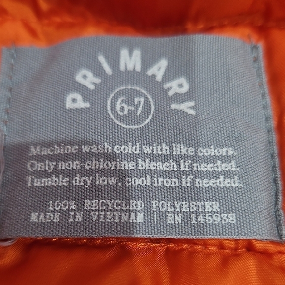 Primark Bright Orange Kids Puffer Jacket - Picture 2 of 7